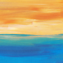 Sea with golden sky painting