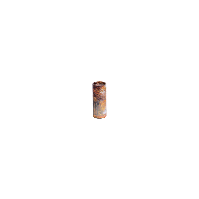 Keepsake scatter tube with autumn design – biodegradable ashes container