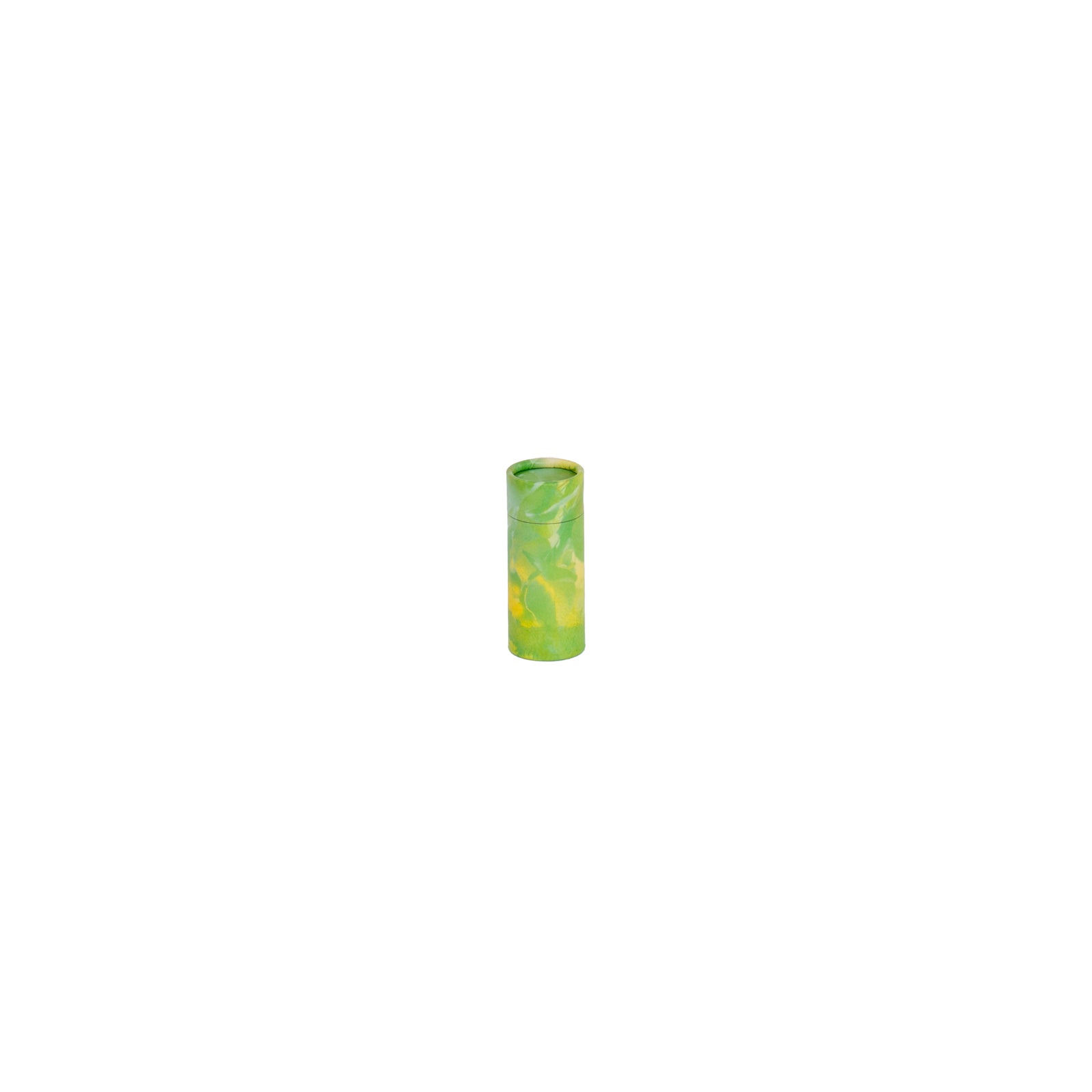 Keepsake scatter tube with a green shaded leaf design – biodegradable ashes container