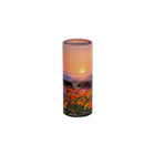 A medium scatter tube with a meadow painting design