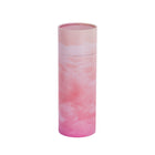 A large scatter tube with a pink skies painting design