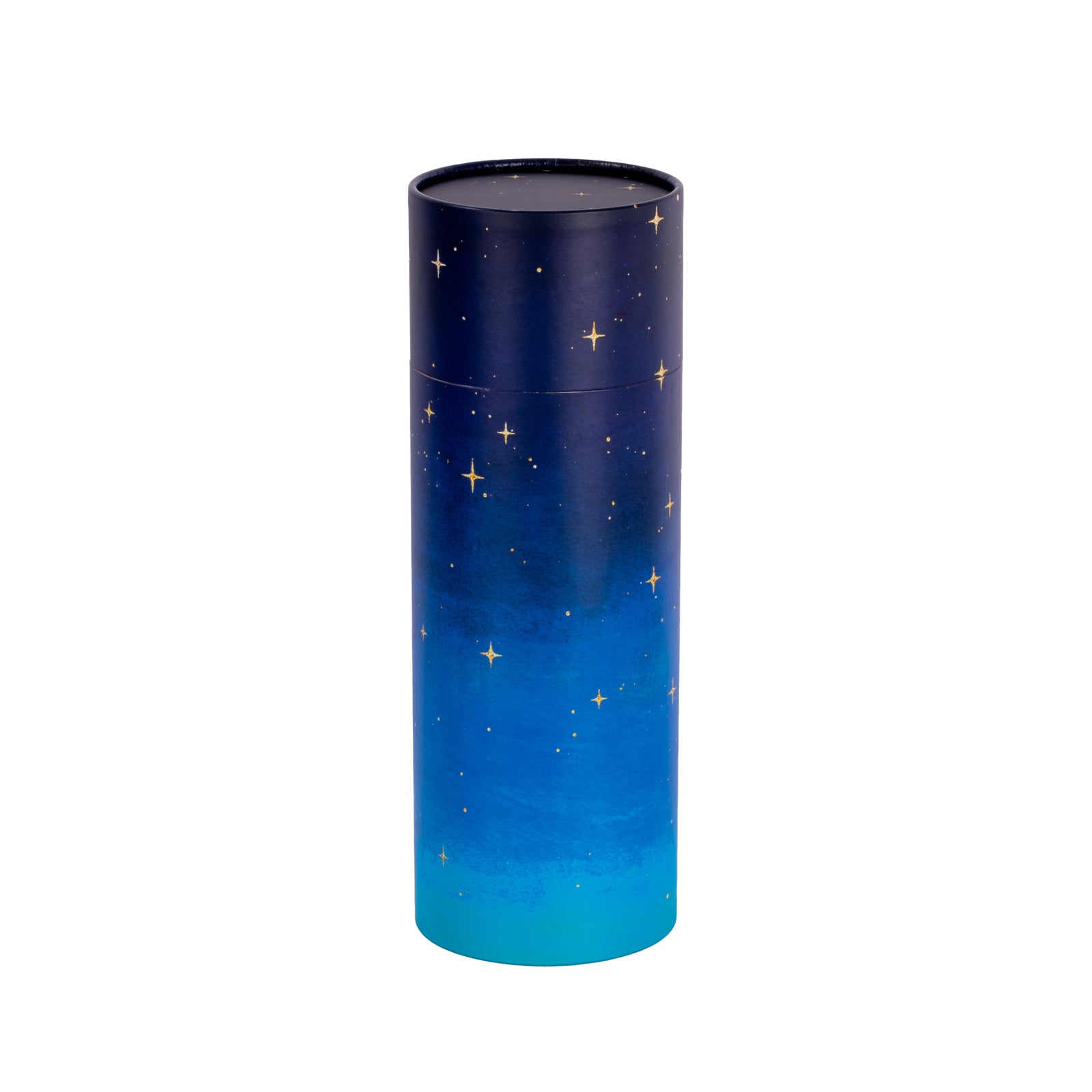 A large scatter tube with a starry night painting design