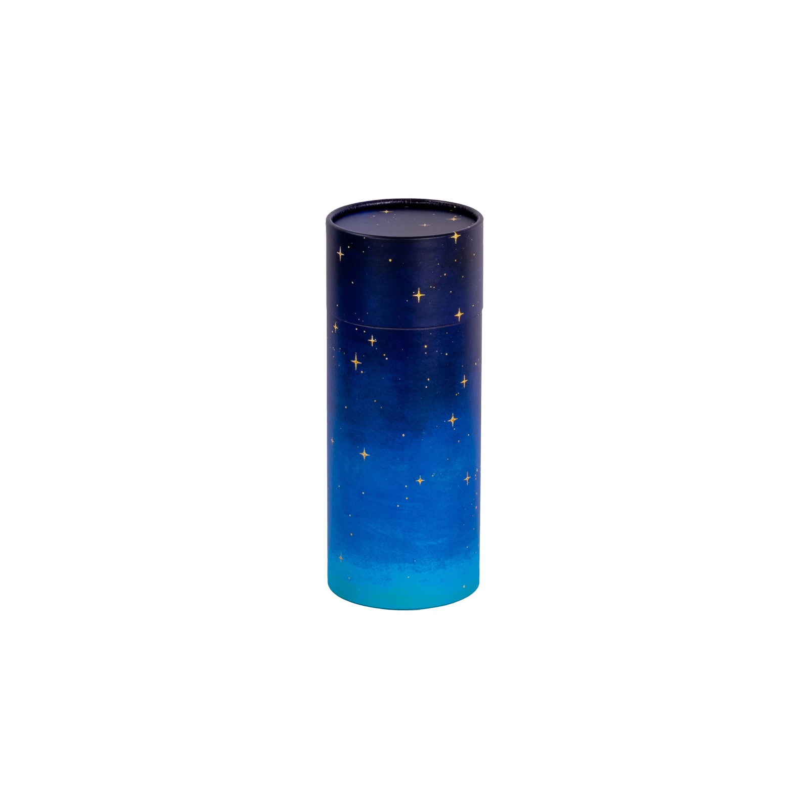 A medium scatter tube with a starry night painting design
