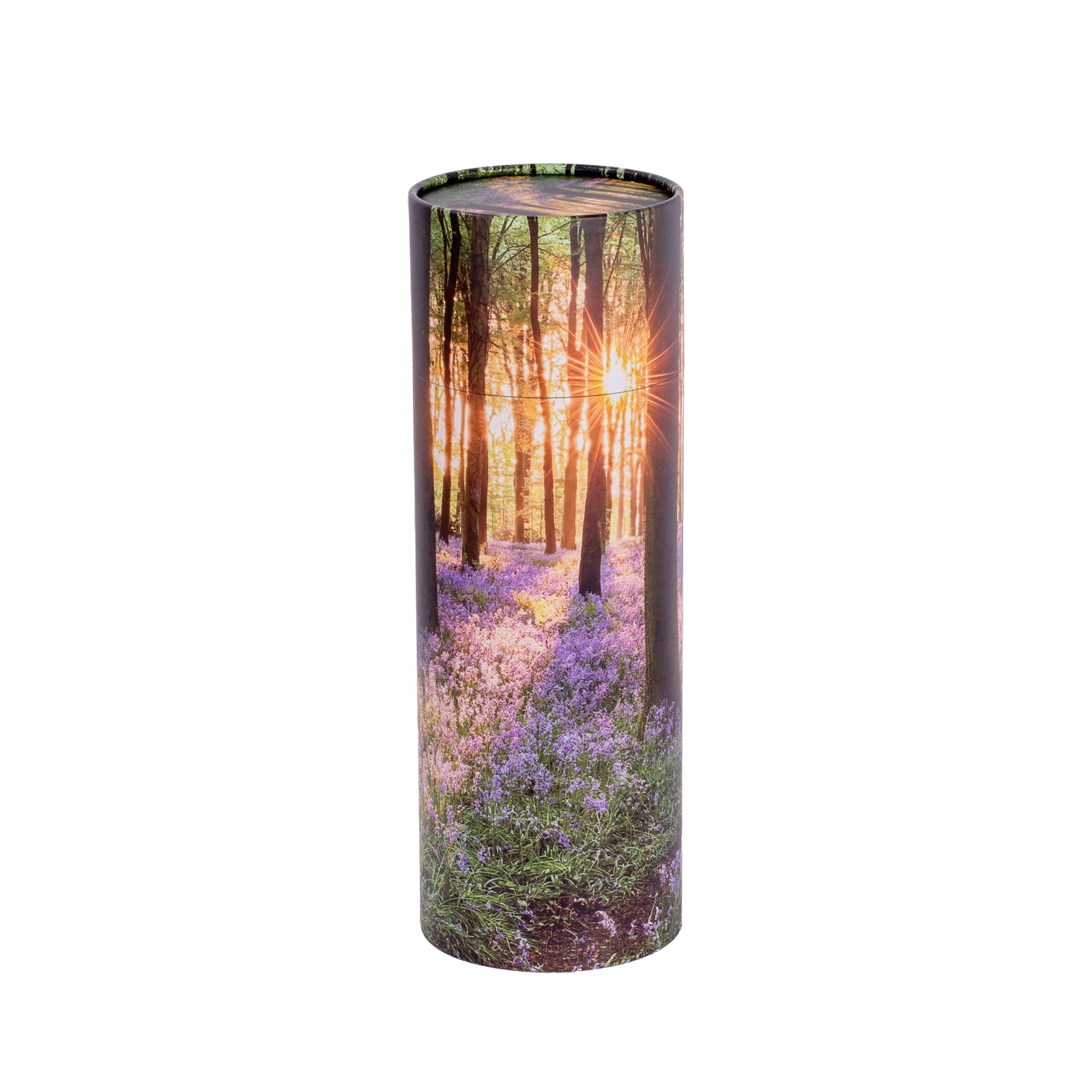 A large scatter tube with a woodland design